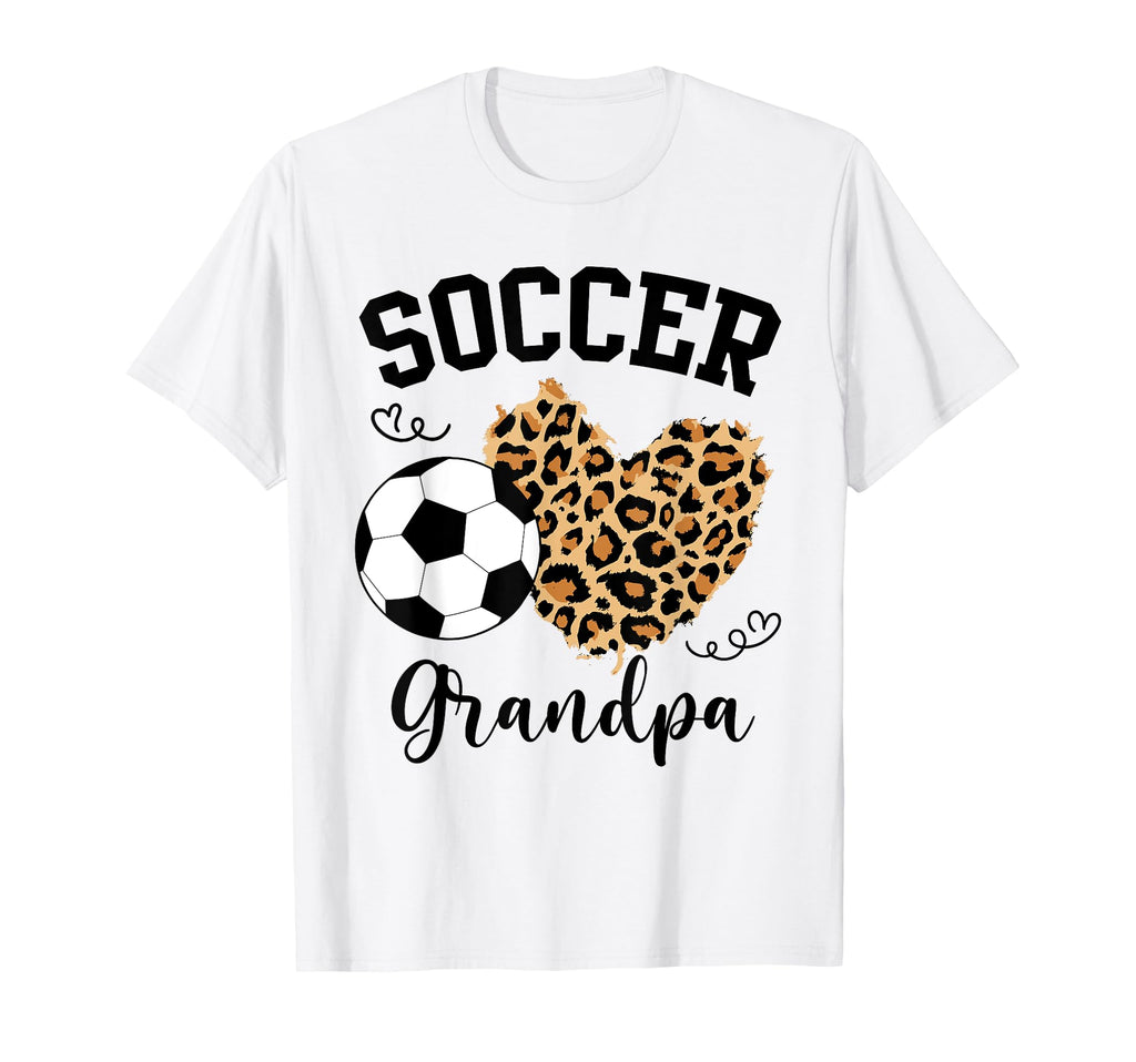 Soccer Grandpa Heart Leopard Grandpa T-Shirt - Minimalist Print for Adults - T-Shirt, Sweatshirt, Hoodie