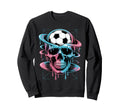 Skeleton Soccer Ice Cream Drip Game Sweatshirt - Graphic Print Men Women - T-Shirt, Sweatshirt, Hoodie