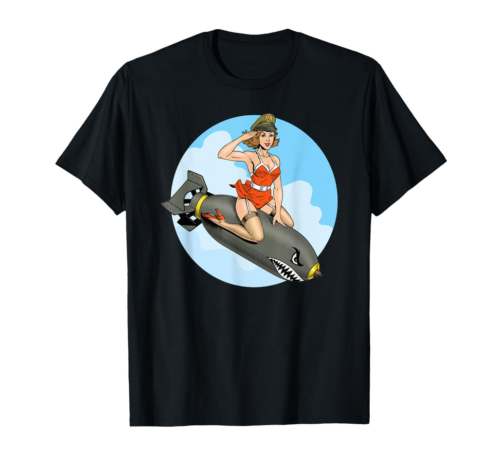 Pin Up Bomber Aviation Bomb Pinup T-Shirt - Graphic Print for Adults - T-Shirt, Sweatshirt, Hoodie