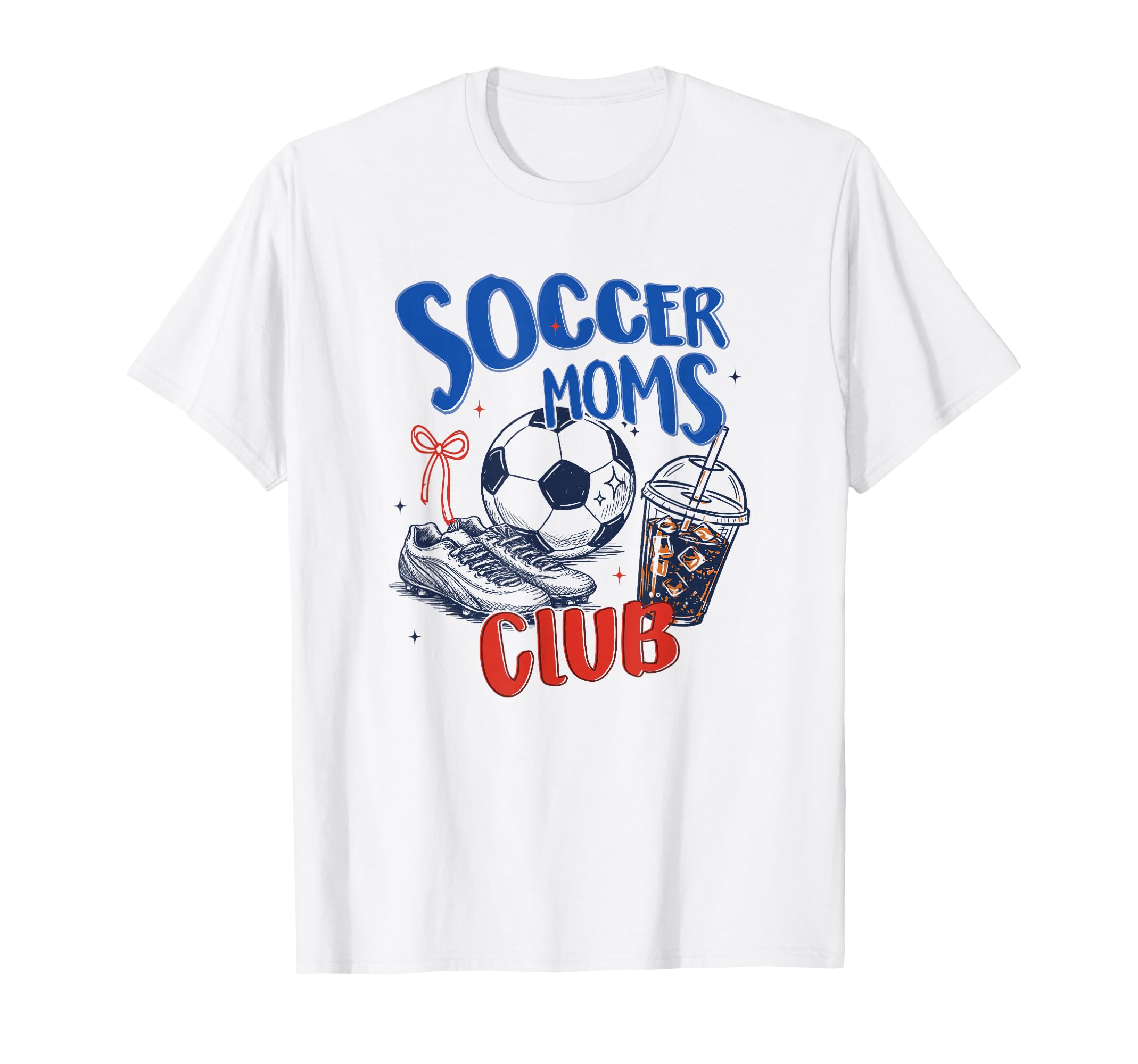 Iced Coffee Soccer Moms Club Soccer T-Shirt - Graphic Print for Adults - T-Shirt, Sweatshirt, Hoodie