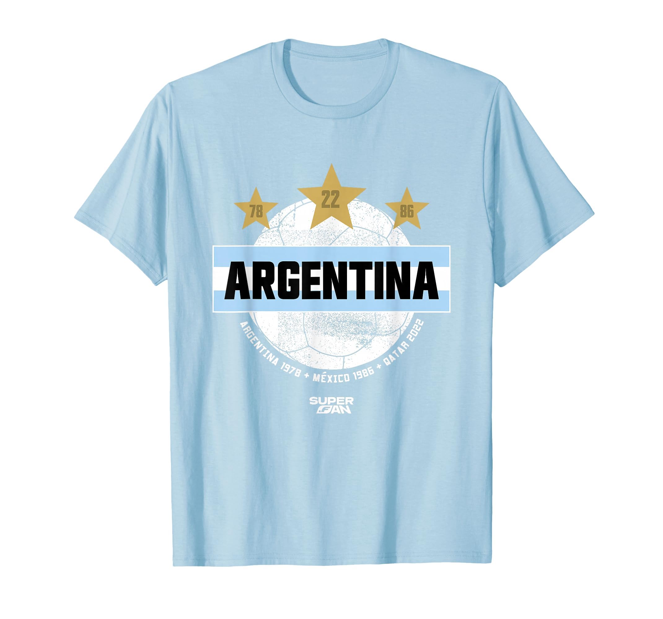 Superfan Argentina Champions Stars T-Shirt - Unique Graphic for Adults - T-Shirt, Sweatshirt, Hoodie