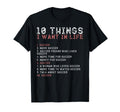 10 Things I Want My Life Shirts Soccer T-Shirt - Graphic Print for Adults - T-Shirt, Sweatshirt, Hoodie