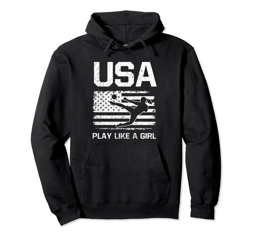 American Flag Patriotic Usa Soccer Hoodie - Custom Art Print for Adults - T-Shirt, Sweatshirt, Hoodie