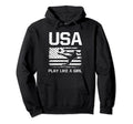 American Flag Patriotic Usa Soccer Hoodie - Custom Art Print for Adults - T-Shirt, Sweatshirt, Hoodie