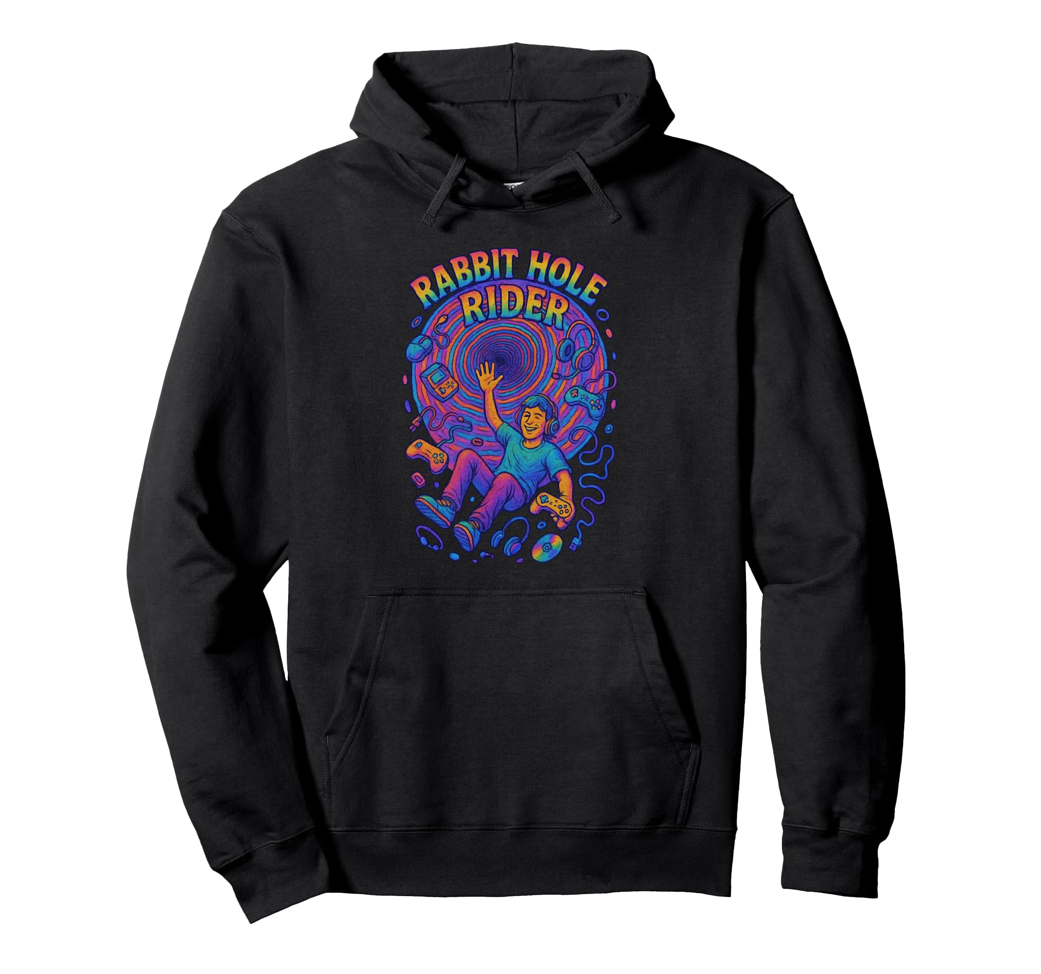 Gamer Hippie Colorful Funny Nerd 90S Geek Hoodie - Graphic Print Unisex - T-Shirt, Sweatshirt, Hoodie