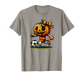 Pumpkin Playing Soccer Orange Bow T-Shirt - Minimalist Print Unisex - T-Shirt, Sweatshirt, Hoodie