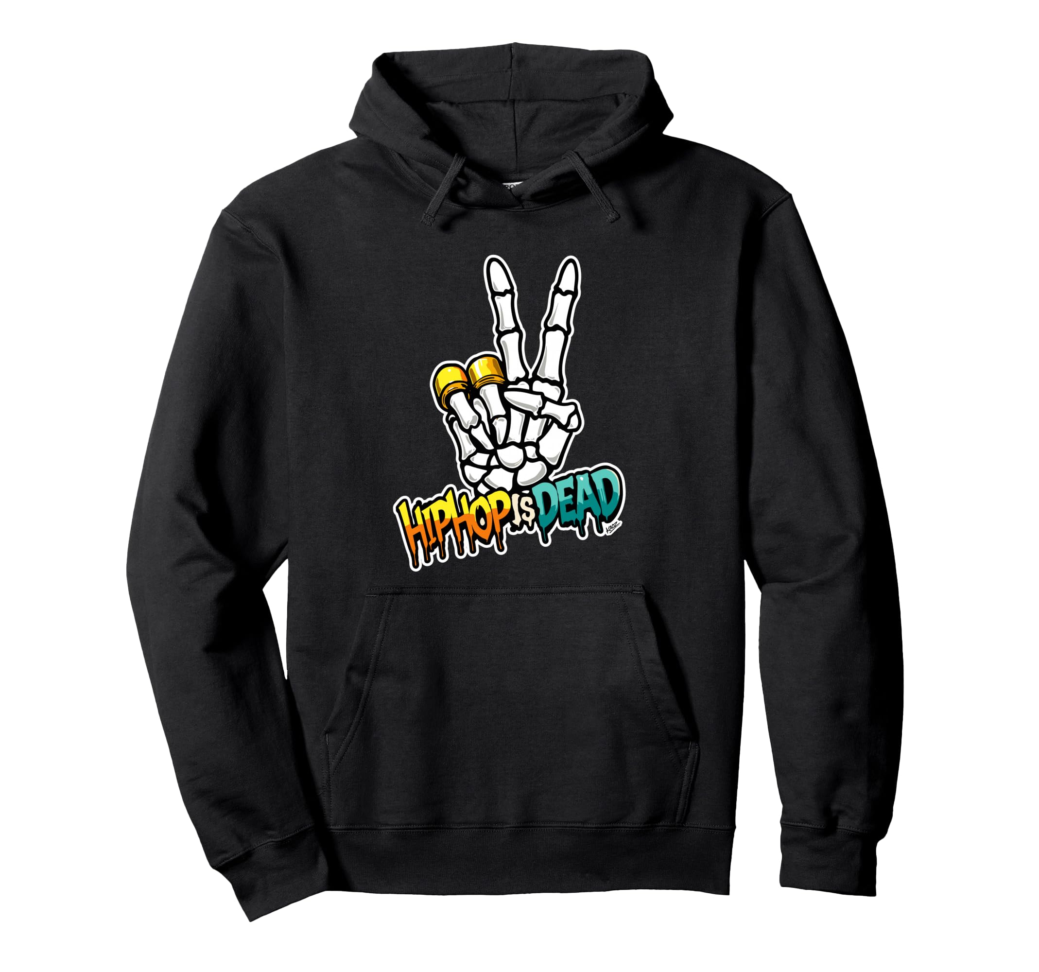 Hip Hop Skeleton Hand Street Art Hoodie - Fun Novelty Design Men Women - T-Shirt, Sweatshirt, Hoodie