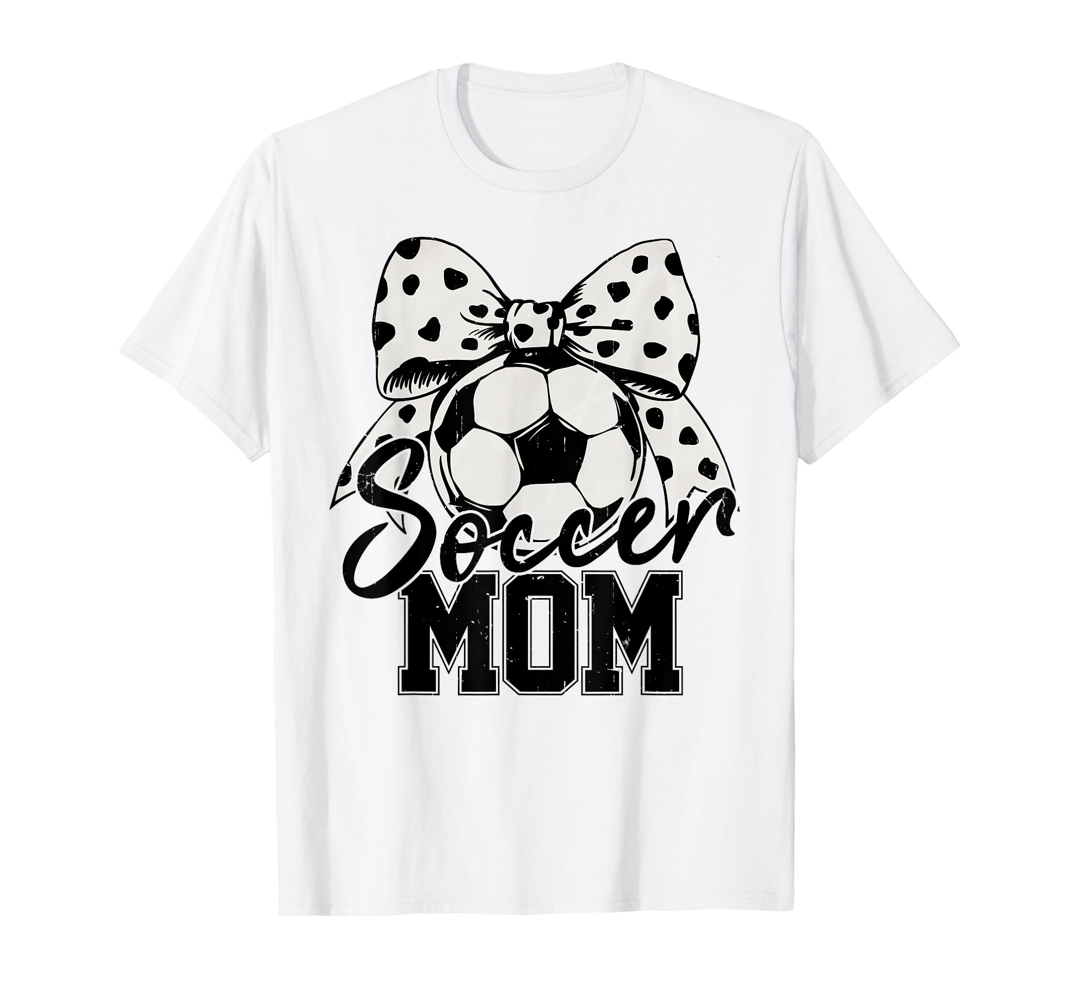 Soccer Mom Polka Dot Bow Sports Mama T-Shirt - Minimalist Print Unisex - T-Shirt, Sweatshirt, Hoodie