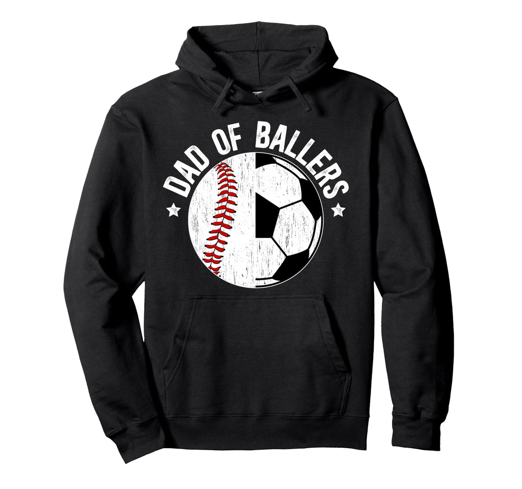 Dad Ballers Soccer Baseball Dad Hoodie - Minimalist Print Men Women - T-Shirt, Sweatshirt, Hoodie