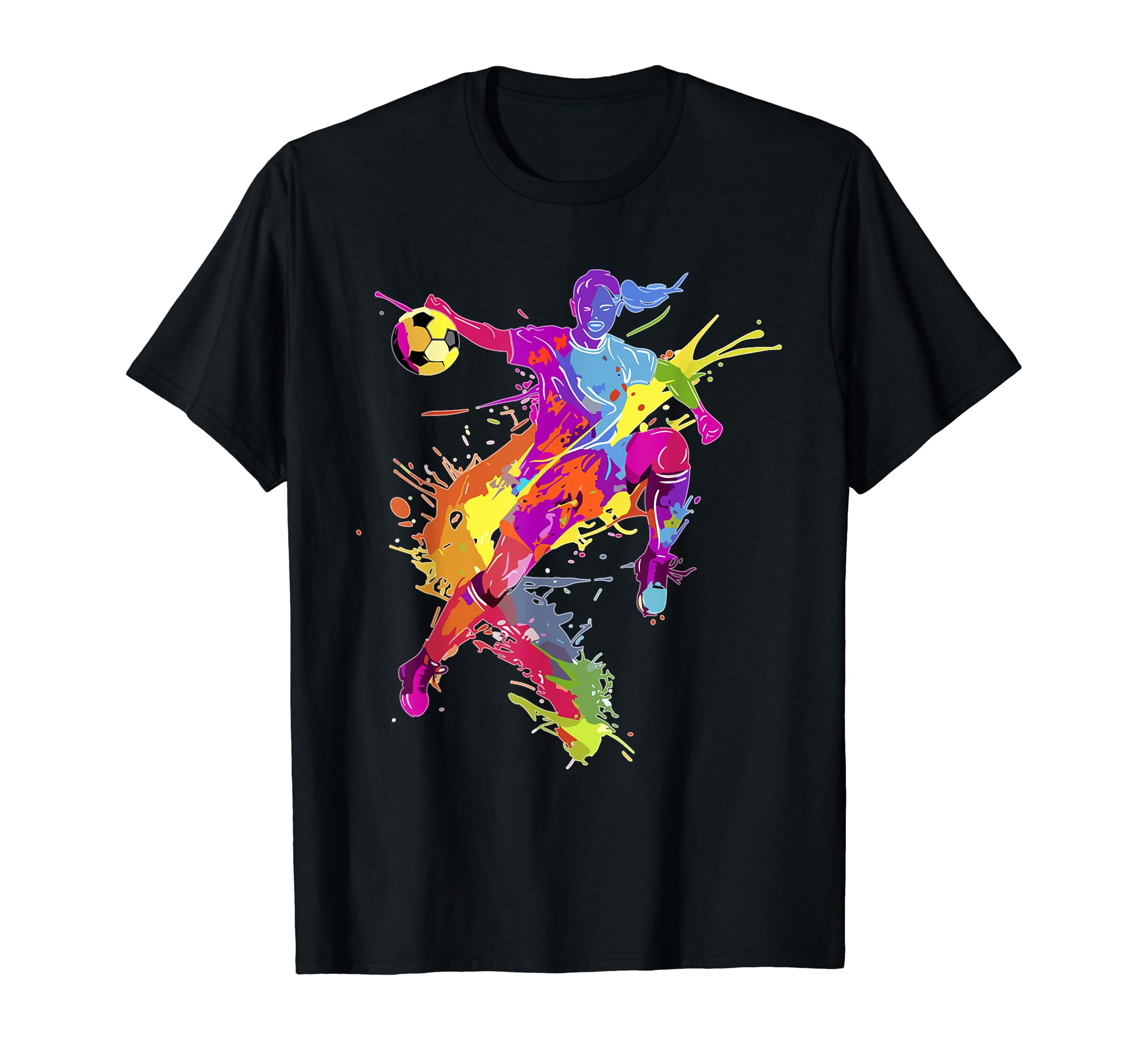Soccer Paint Splash Womens Soccer T-Shirt - Custom Art Print Men Women - T-Shirt, Sweatshirt, Hoodie
