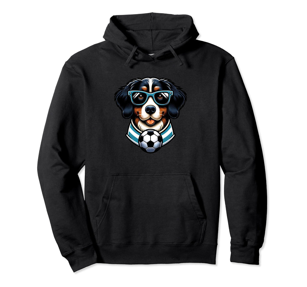 Bernese Mountain Dog Soccer Ball Fan Hoodie - Minimalist Print Unisex - T-Shirt, Sweatshirt, Hoodie