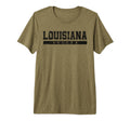 Louisiana Soccer Black Text Tri Blend T-Shirt - Novelty Apparel for Adults - T-Shirt, Sweatshirt, Hoodie