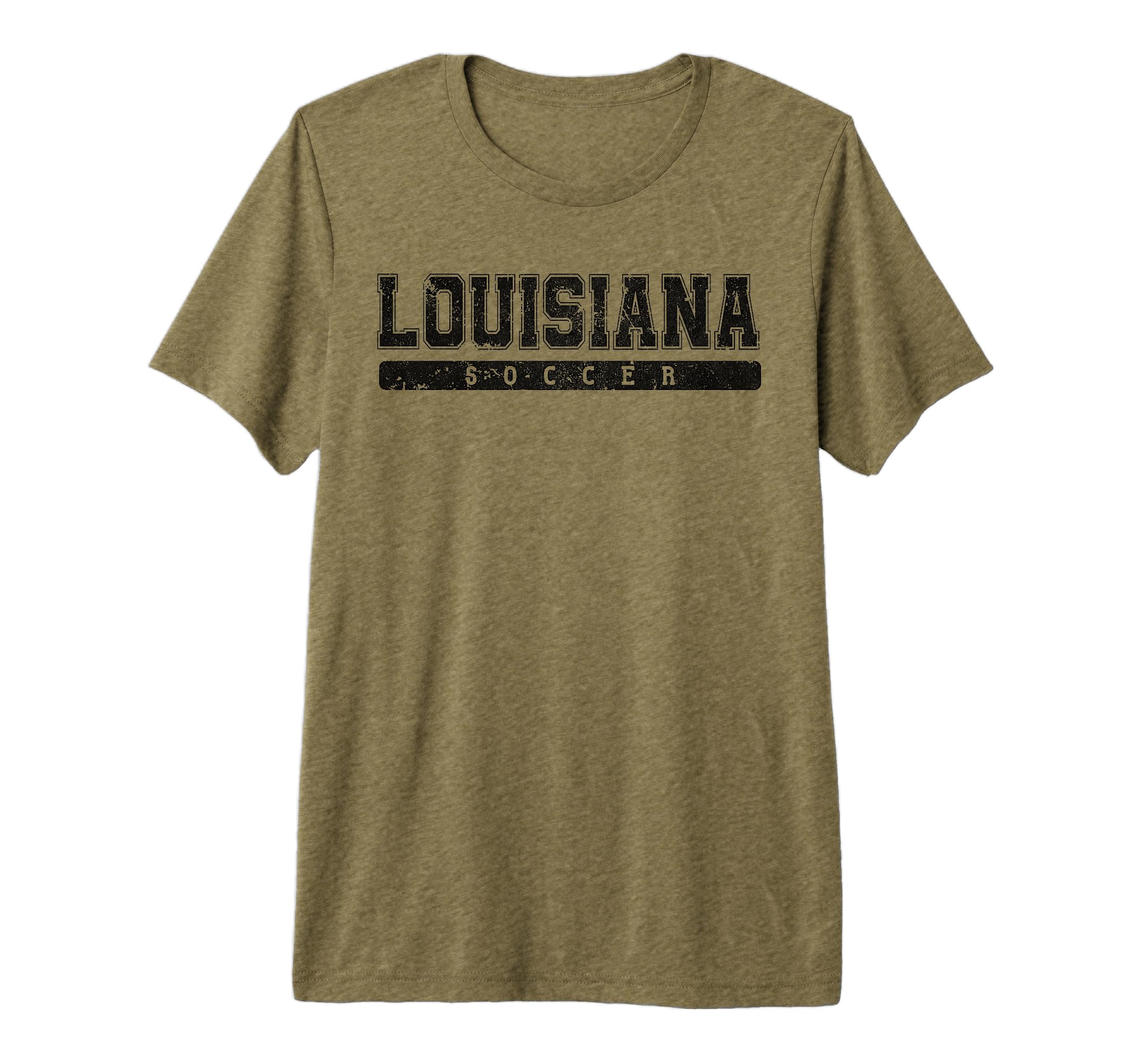 Louisiana Soccer Black Text Tri Blend T-Shirt - Novelty Apparel for Adults - T-Shirt, Sweatshirt, Hoodie
