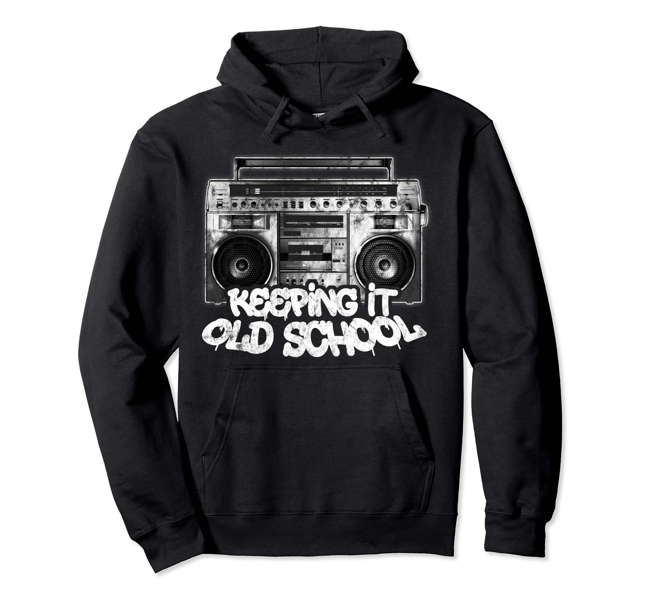 Keeping It Old School Boombox Graffiti Hoodie - Graphic Print Men Women - T-Shirt, Sweatshirt, Hoodie