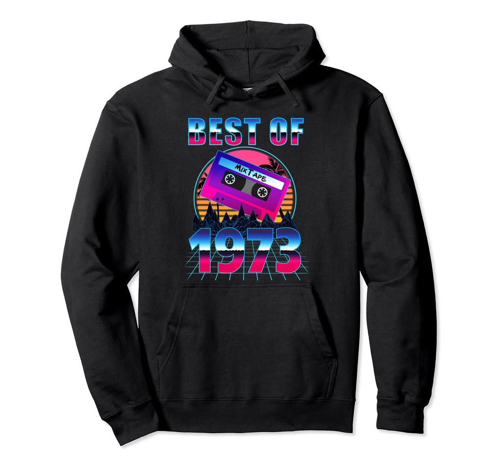 Best 1973 51 Years Old Cassette Tape 80S Hoodie - Graphic Print for Adults - T-Shirt, Sweatshirt, Hoodie