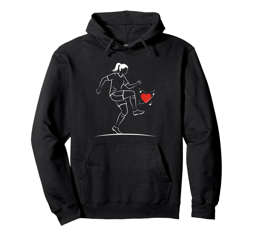 Soccer Valentines Day Heart Love Hoodie - Trendy Graphic Unisex - T-Shirt, Sweatshirt, Hoodie