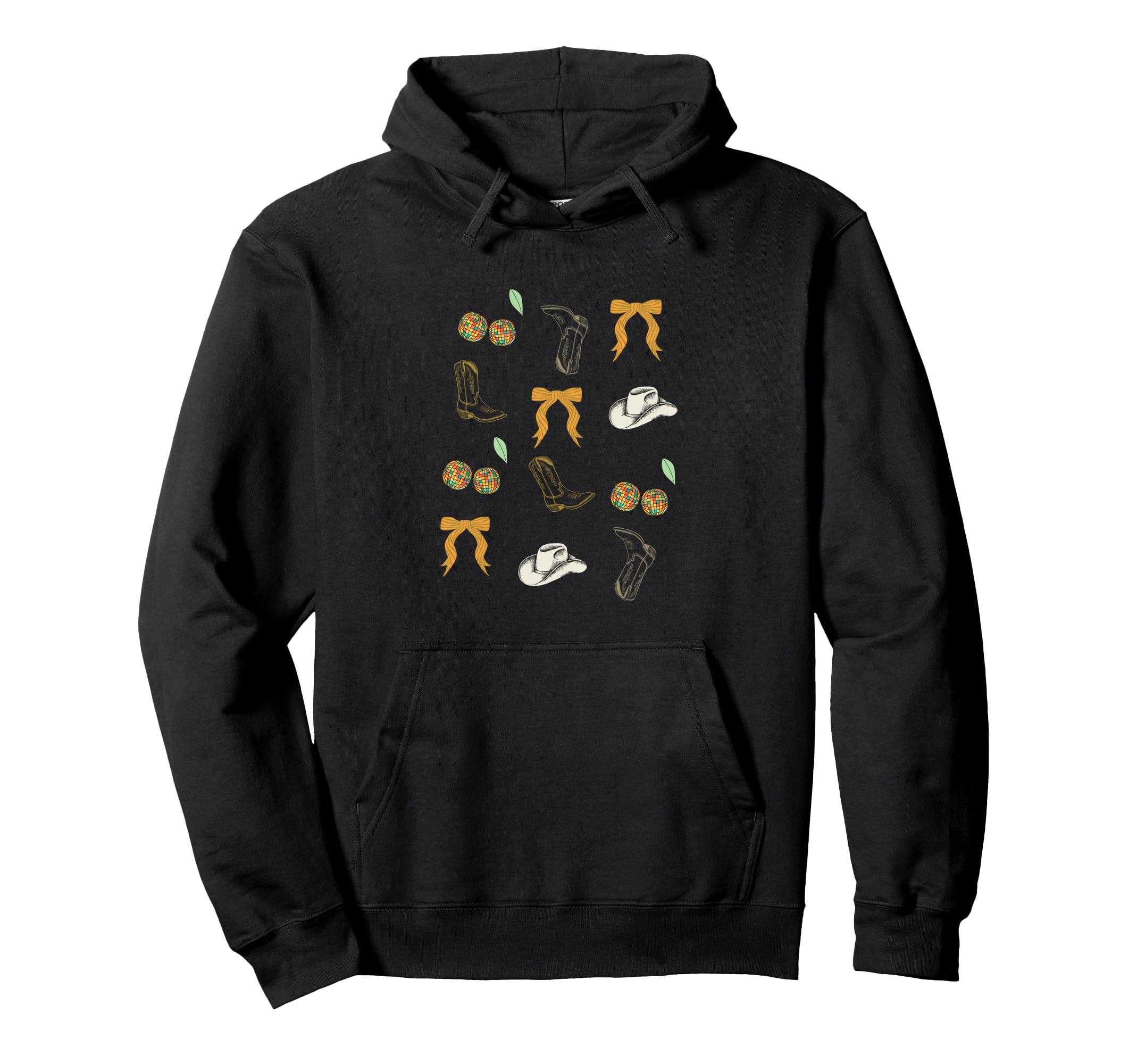 Western Coquette Cherry Disco Balls Hoodie - Unique Graphic for Adults - T-Shirt, Sweatshirt, Hoodie