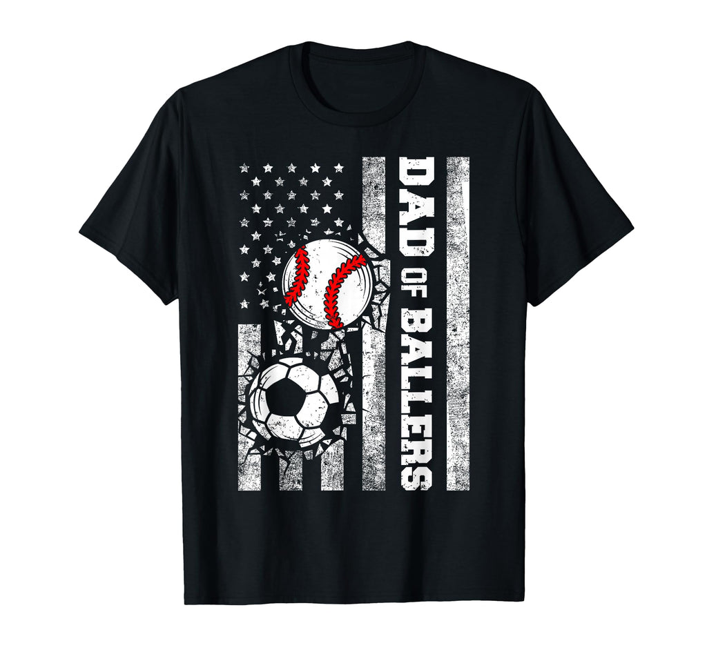 Dad Ballers Funny Usa Flag Soccer T-Shirt - Novelty Apparel for Adults - T-Shirt, Sweatshirt, Hoodie