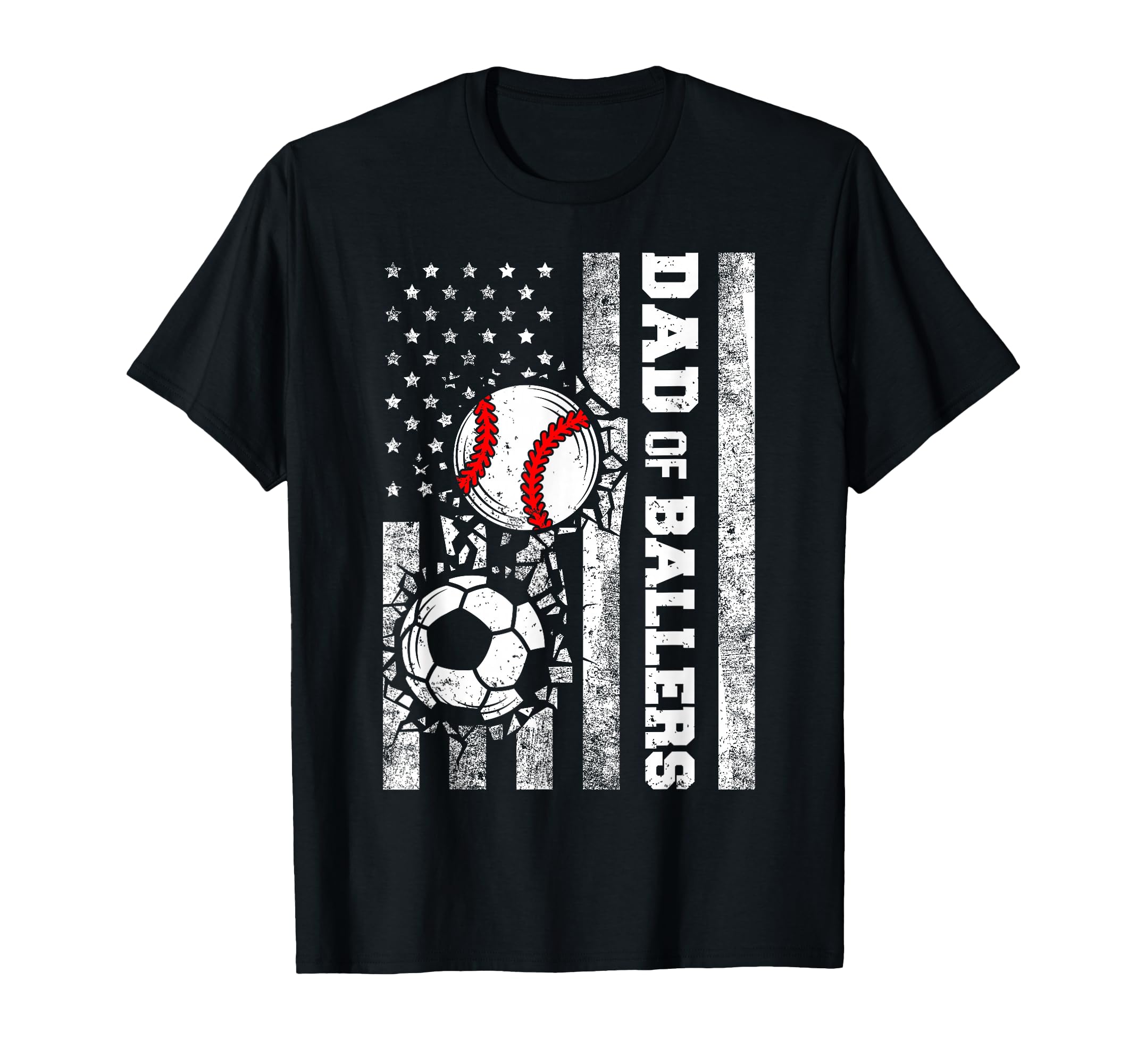 Dad Ballers Funny Usa Flag Soccer T-Shirt - Novelty Apparel for Adults - T-Shirt, Sweatshirt, Hoodie