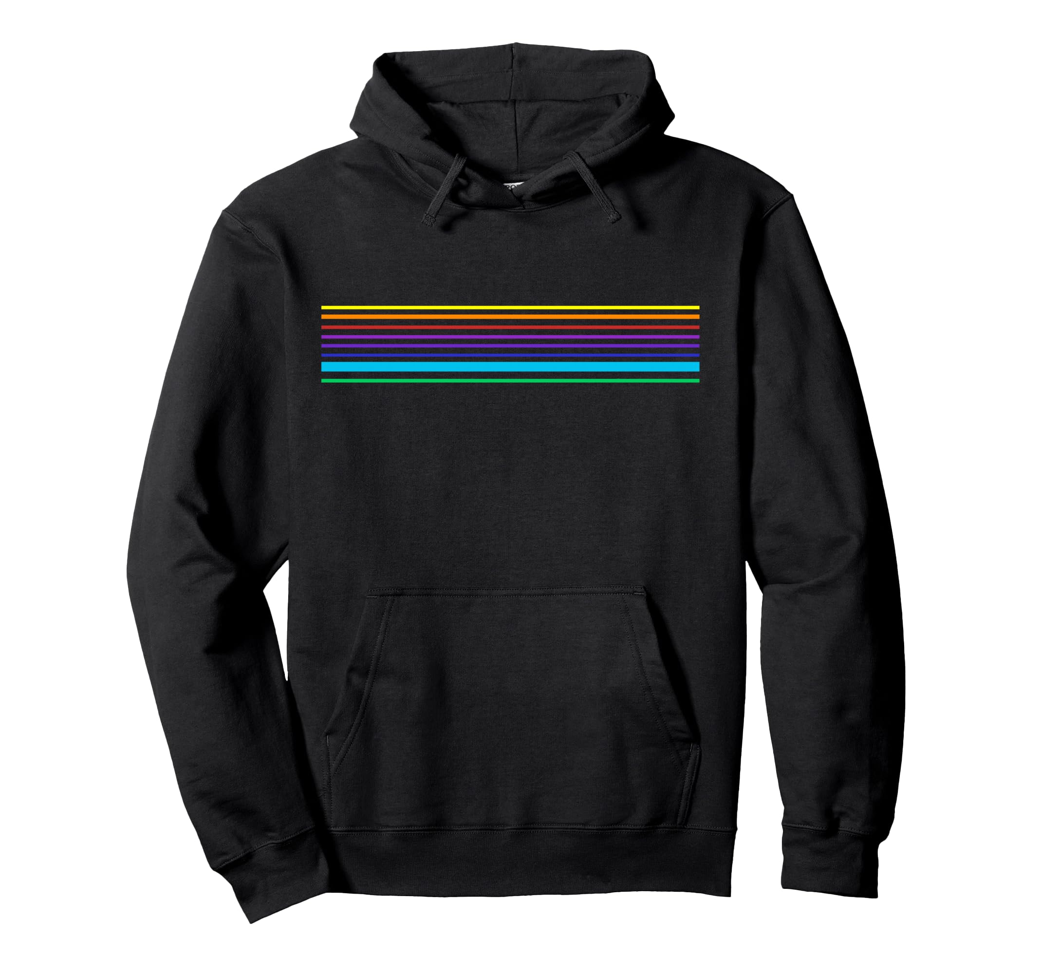 Simple Minimalist Rainbow Stripe Line Hoodie - Aesthetic Graphic Men Women - T-Shirt, Sweatshirt, Hoodie