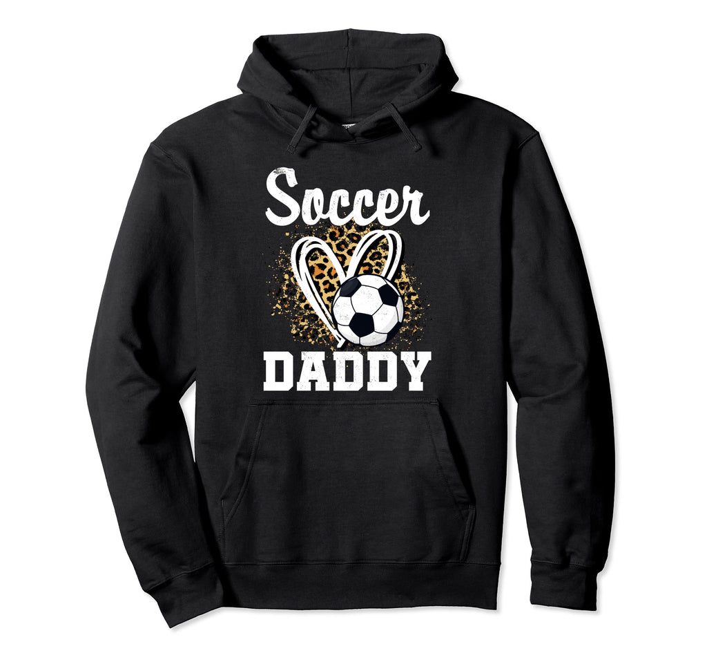 Soccer Daddy Leopard Heart Matching Hoodie - Novelty Apparel Unisex - T-Shirt, Sweatshirt, Hoodie