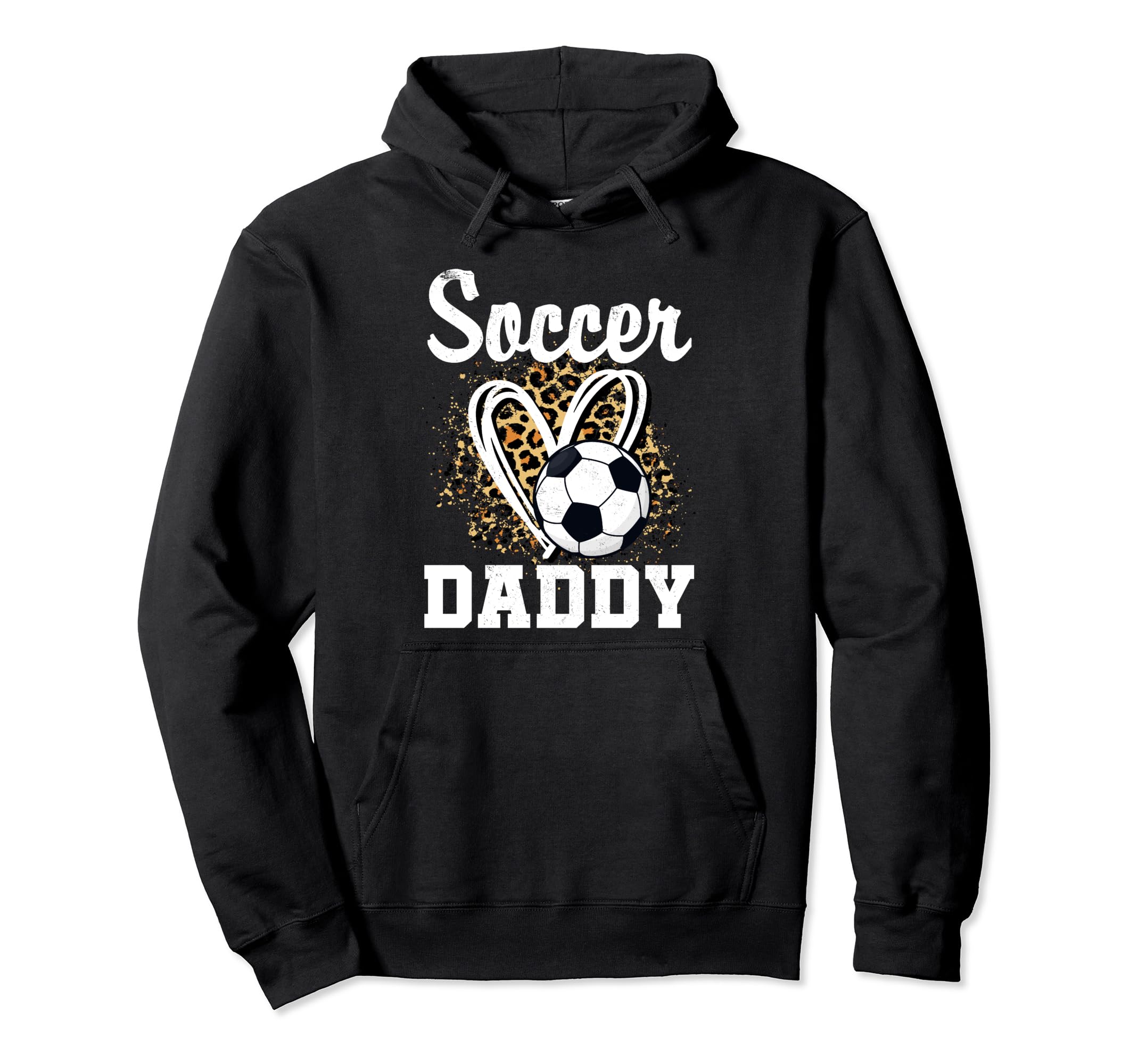 Soccer Daddy Leopard Heart Matching Hoodie - Novelty Apparel Unisex - T-Shirt, Sweatshirt, Hoodie