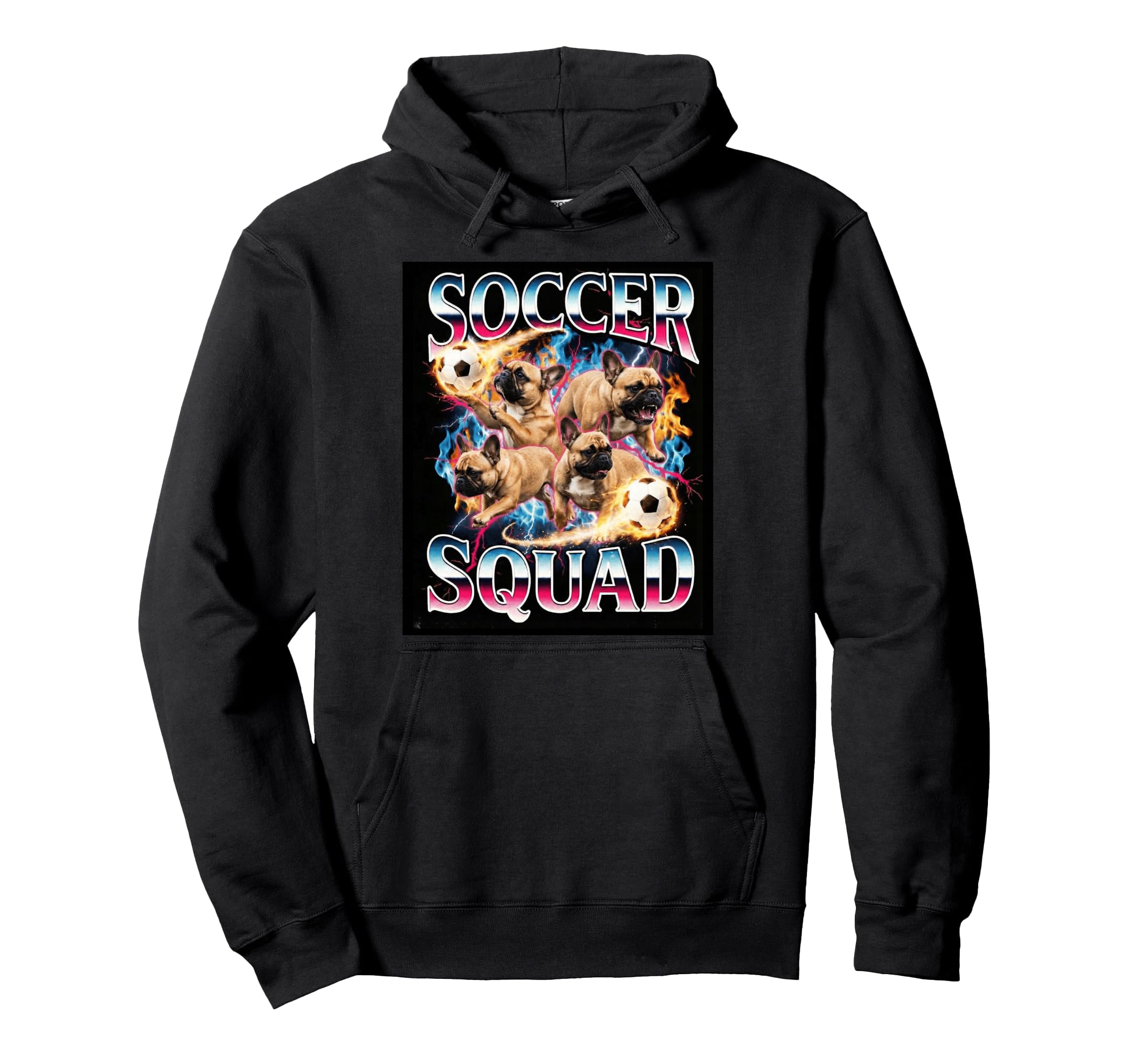 Soccer Squad Funny French Bulldog Hoodie - Streetwear Style for Adults - T-Shirt, Sweatshirt, Hoodie