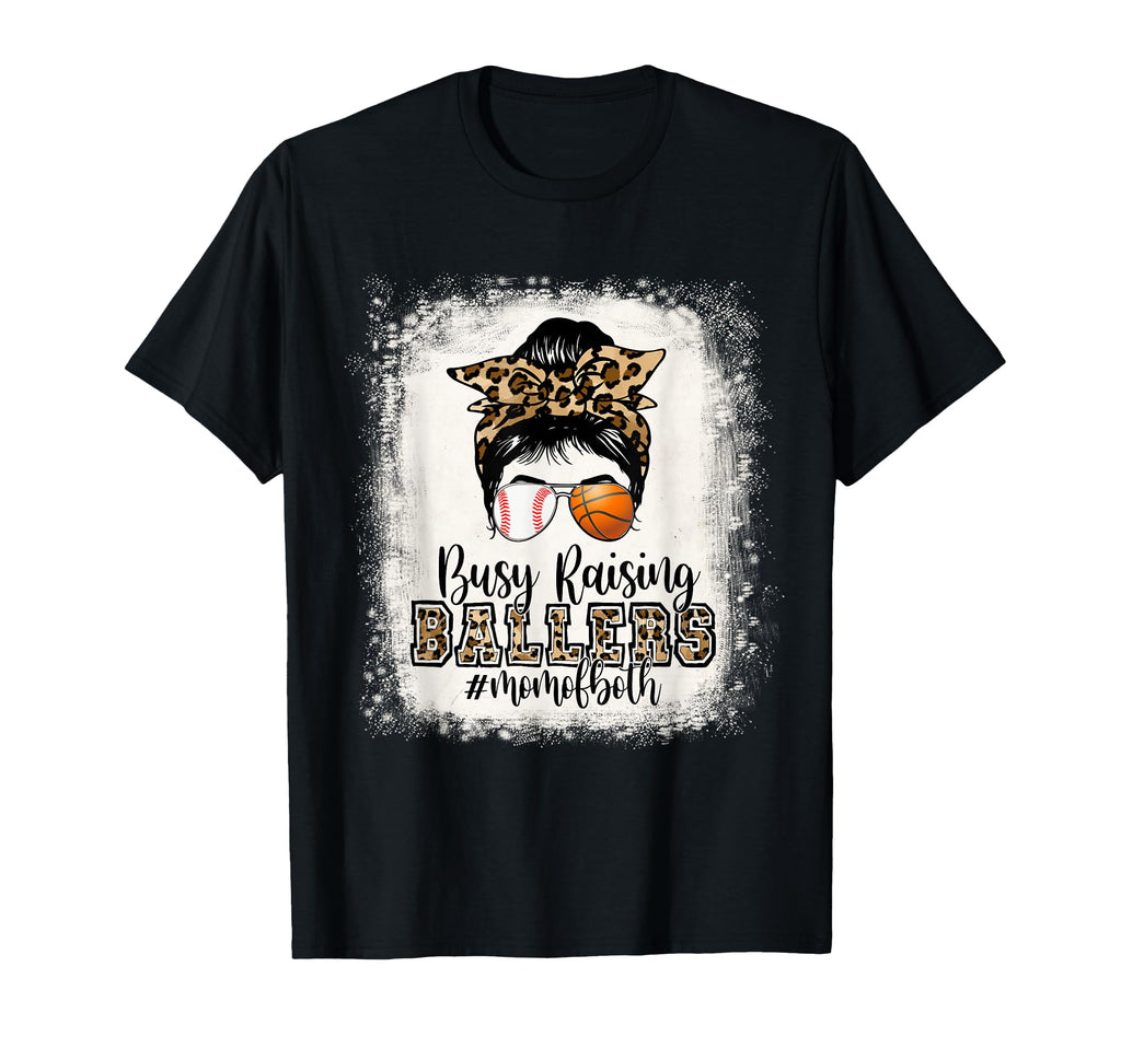 Busy Raising Ballers Mom Both Baseball T-Shirt - Trendy Graphic Men Women - T-Shirt, Sweatshirt, Hoodie