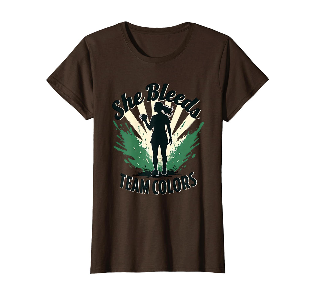She Bleeds Team Colors Soccer Mom T-Shirt - Aesthetic Graphic Unisex - T-Shirt, Sweatshirt, Hoodie