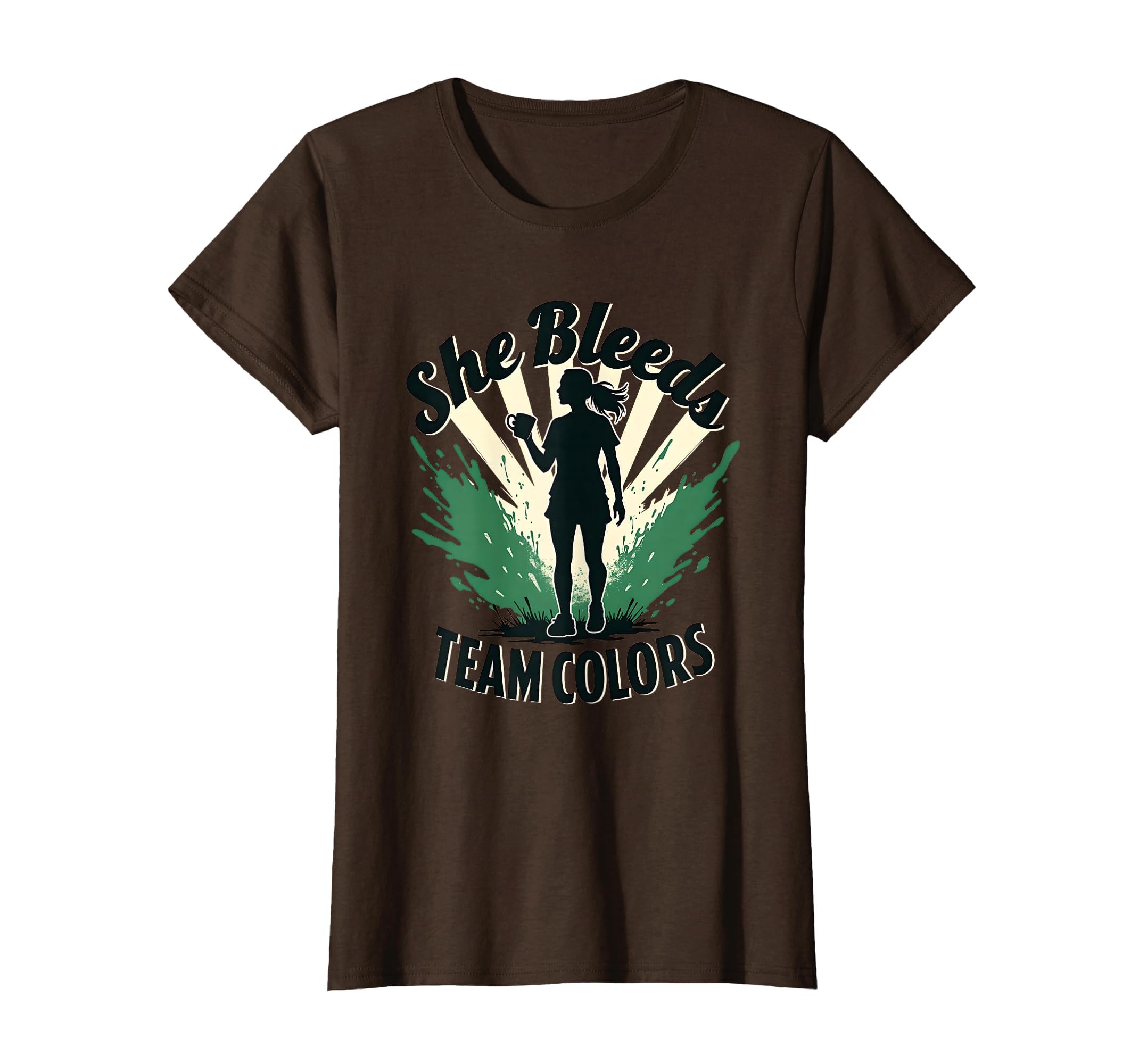 She Bleeds Team Colors Soccer Mom T-Shirt - Minimalist Print Men Women - T-Shirt, Sweatshirt, Hoodie
