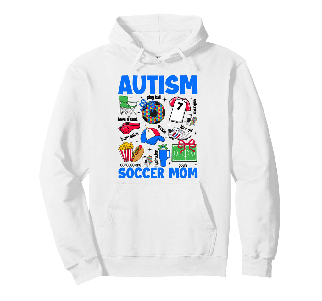 Autism Soccer Mom Mama Autism Awareness Hoodie - Trendy Graphic Men Women - T-Shirt, Sweatshirt, Hoodie