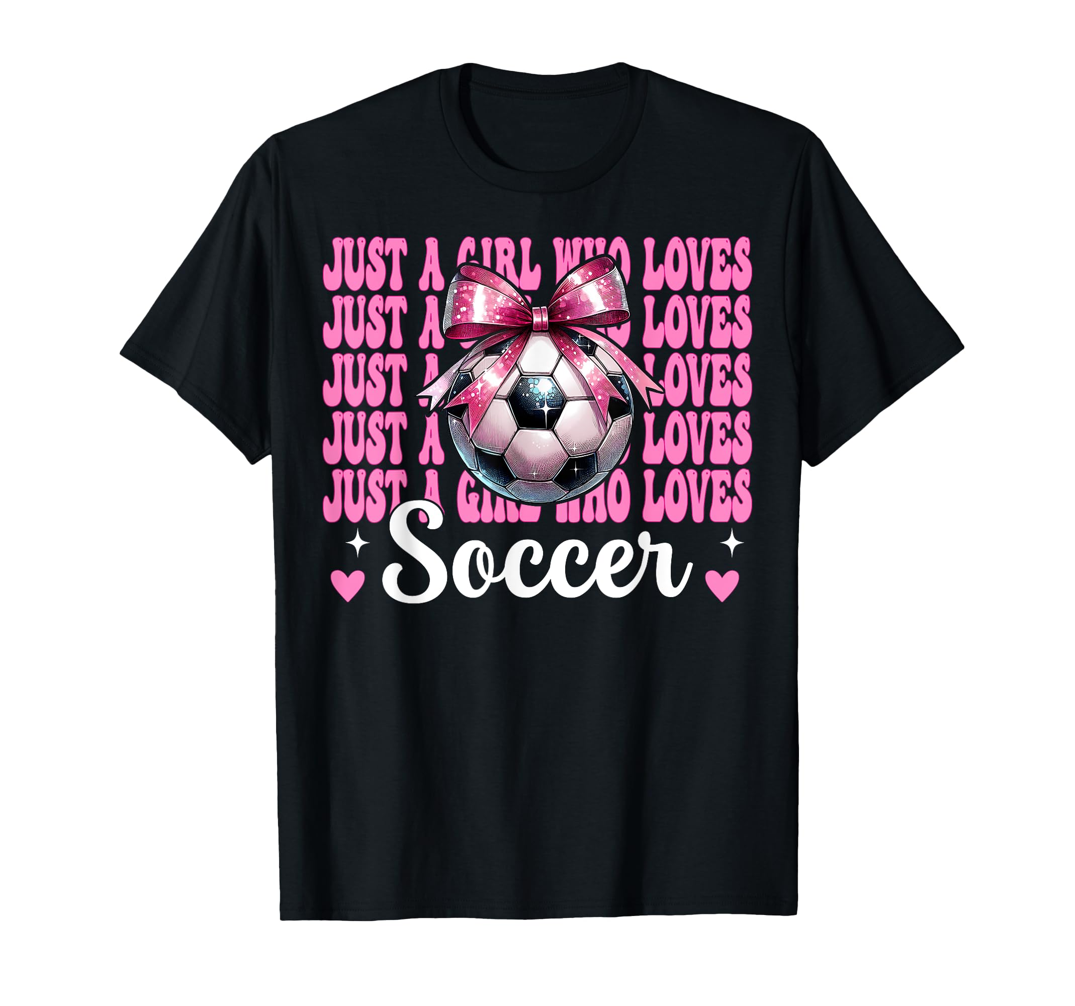 Just Who Loves Soccer Coquette Bow T-Shirt - Minimalist Print Unisex - T-Shirt, Sweatshirt, Hoodie