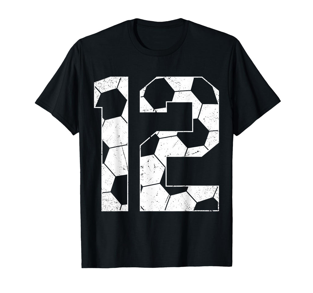 12Th Birthday Soccer Player Football 12 T-Shirt - Minimalist Print Unisex - T-Shirt, Sweatshirt, Hoodie