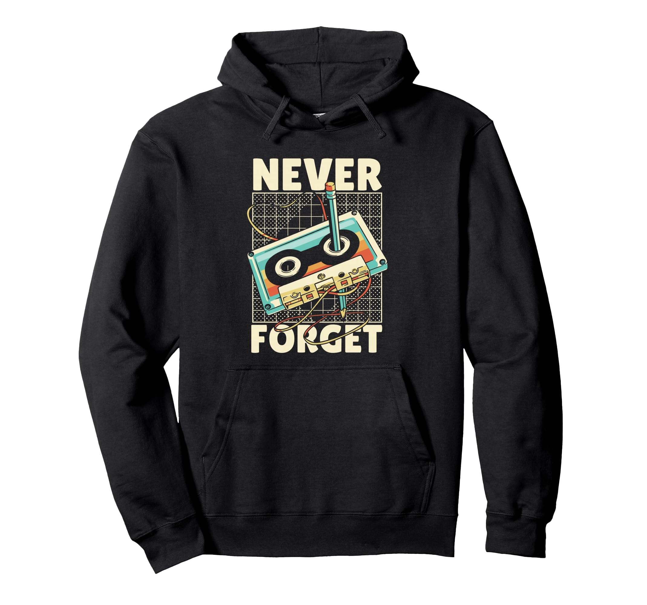 Funny Never Forget Cassette Tape Hoodie - Novelty Apparel Men Women - T-Shirt, Sweatshirt, Hoodie