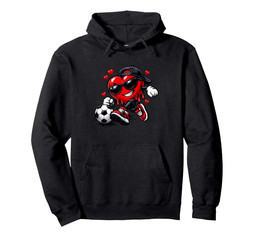 Valentine Soccer Heart Funny Dripping Hoodie - Streetwear Style Men Women - T-Shirt, Sweatshirt, Hoodie