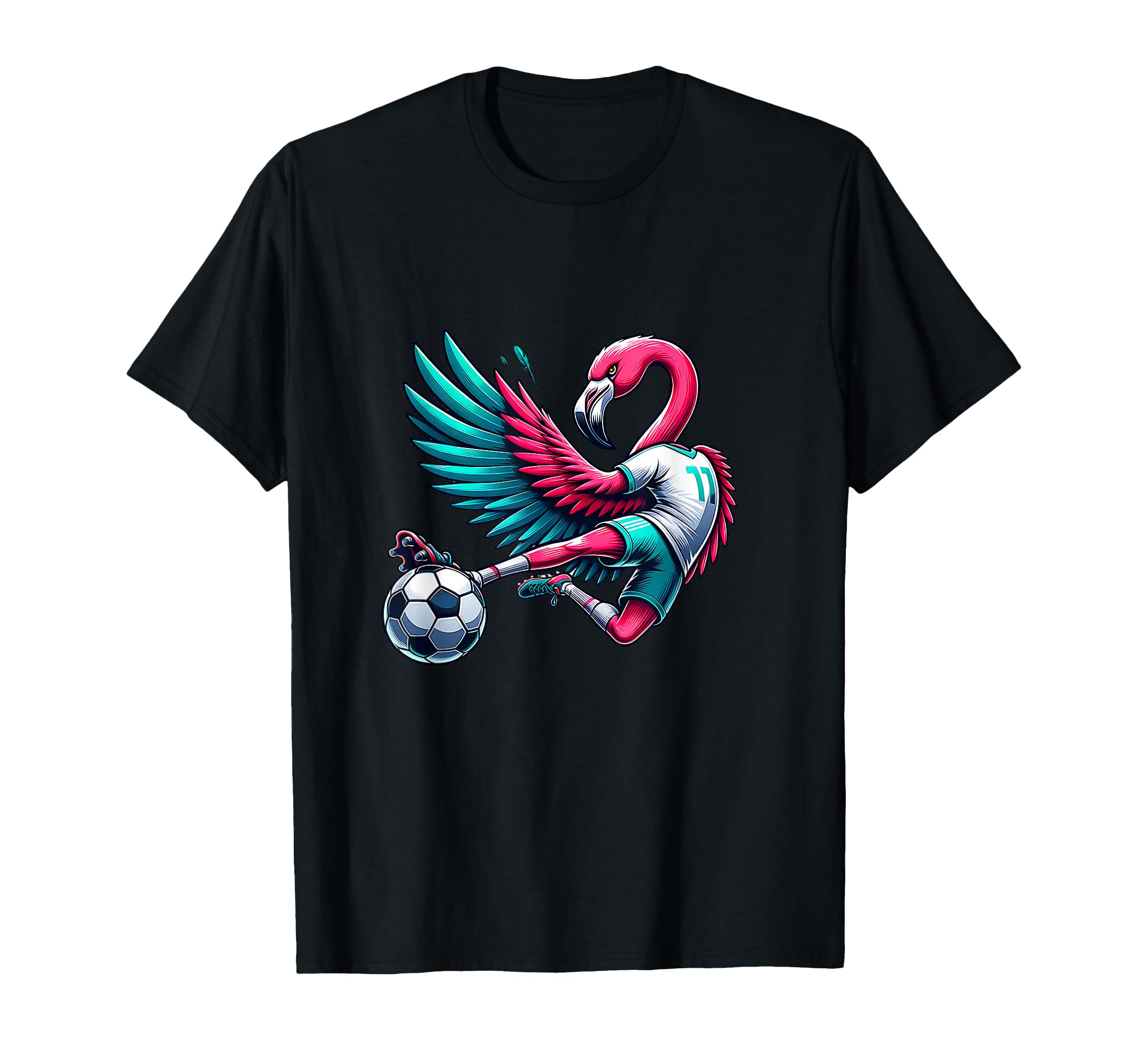 Flamingo Football Striker 11 Kicking T-Shirt - Novelty Apparel Unisex - T-Shirt, Sweatshirt, Hoodie