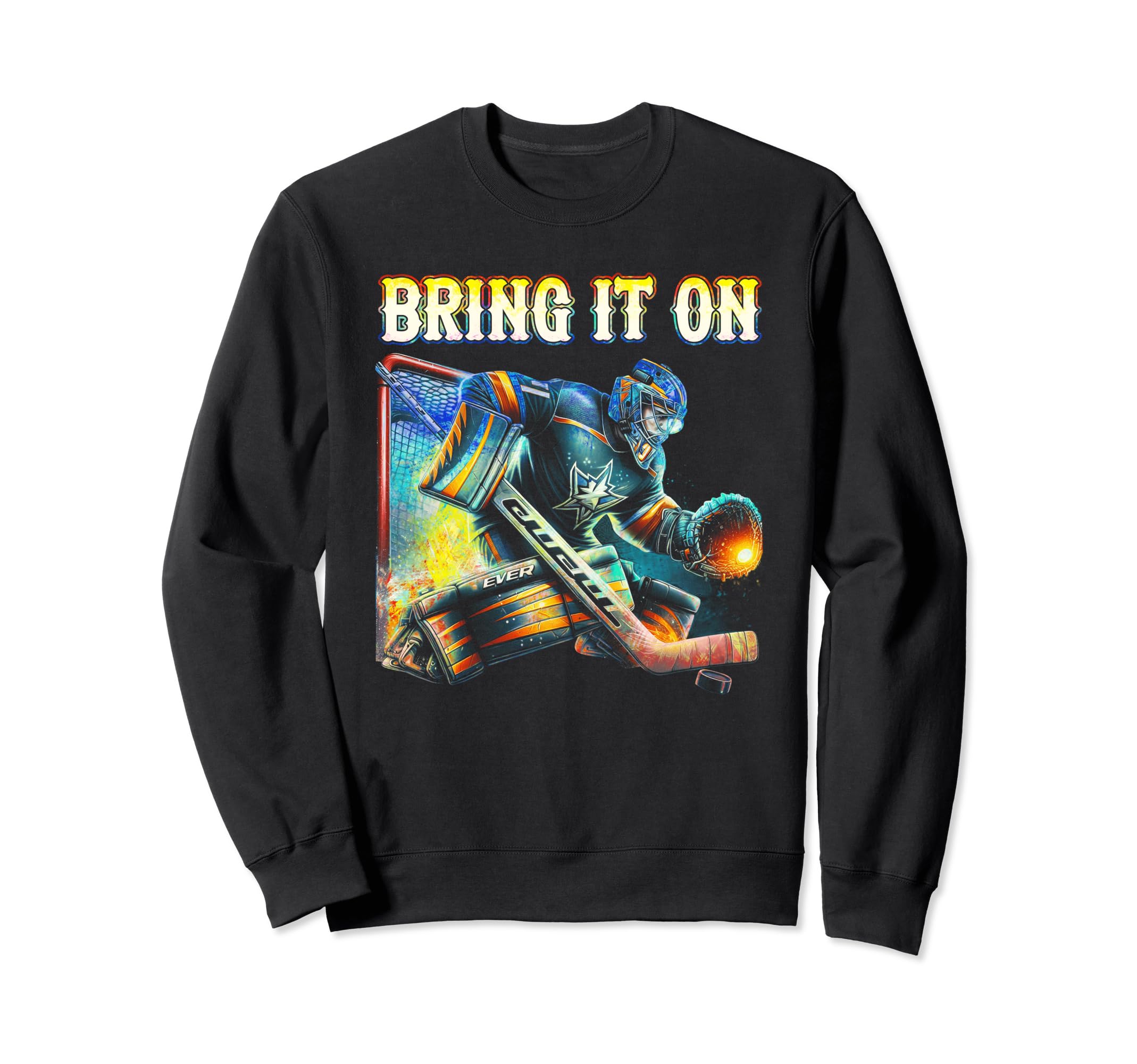 Ice Hockey Player Goalkeeper Ice Sweatshirt - Aesthetic Graphic for Adults - T-Shirt, Sweatshirt, Hoodie