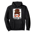 Messy Bun Football Mom Life Leopard Hoodie - Streetwear Style for Adults - T-Shirt, Sweatshirt, Hoodie
