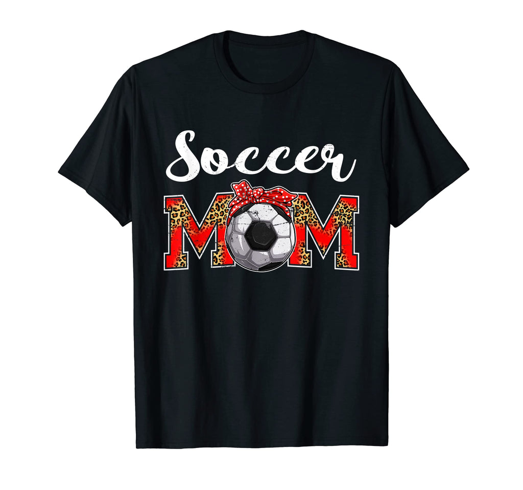 Soccer Mom Leopard Game Day Mom Life T-Shirt - Novelty Apparel Unisex - T-Shirt, Sweatshirt, Hoodie