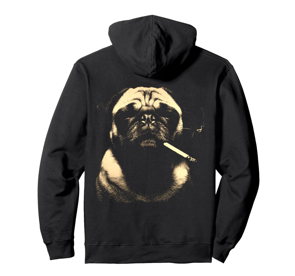 Pug Smoking Cigarette Grunge Meme 90S Art Hoodie - Graphic Print Unisex - T-Shirt, Sweatshirt, Hoodie