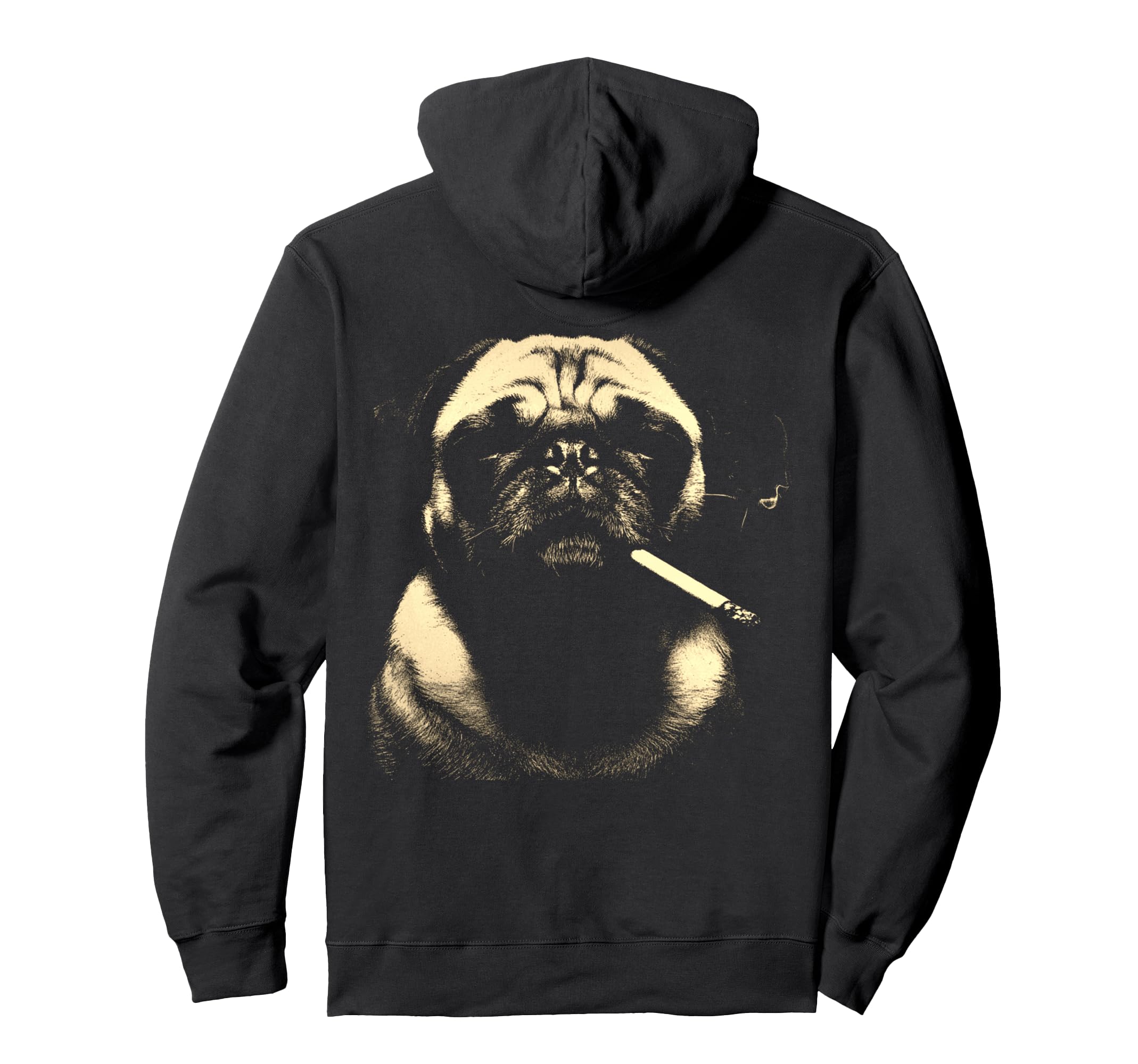Pug Smoking Cigarette Grunge Meme 90S Art Hoodie - Graphic Print Unisex - T-Shirt, Sweatshirt, Hoodie
