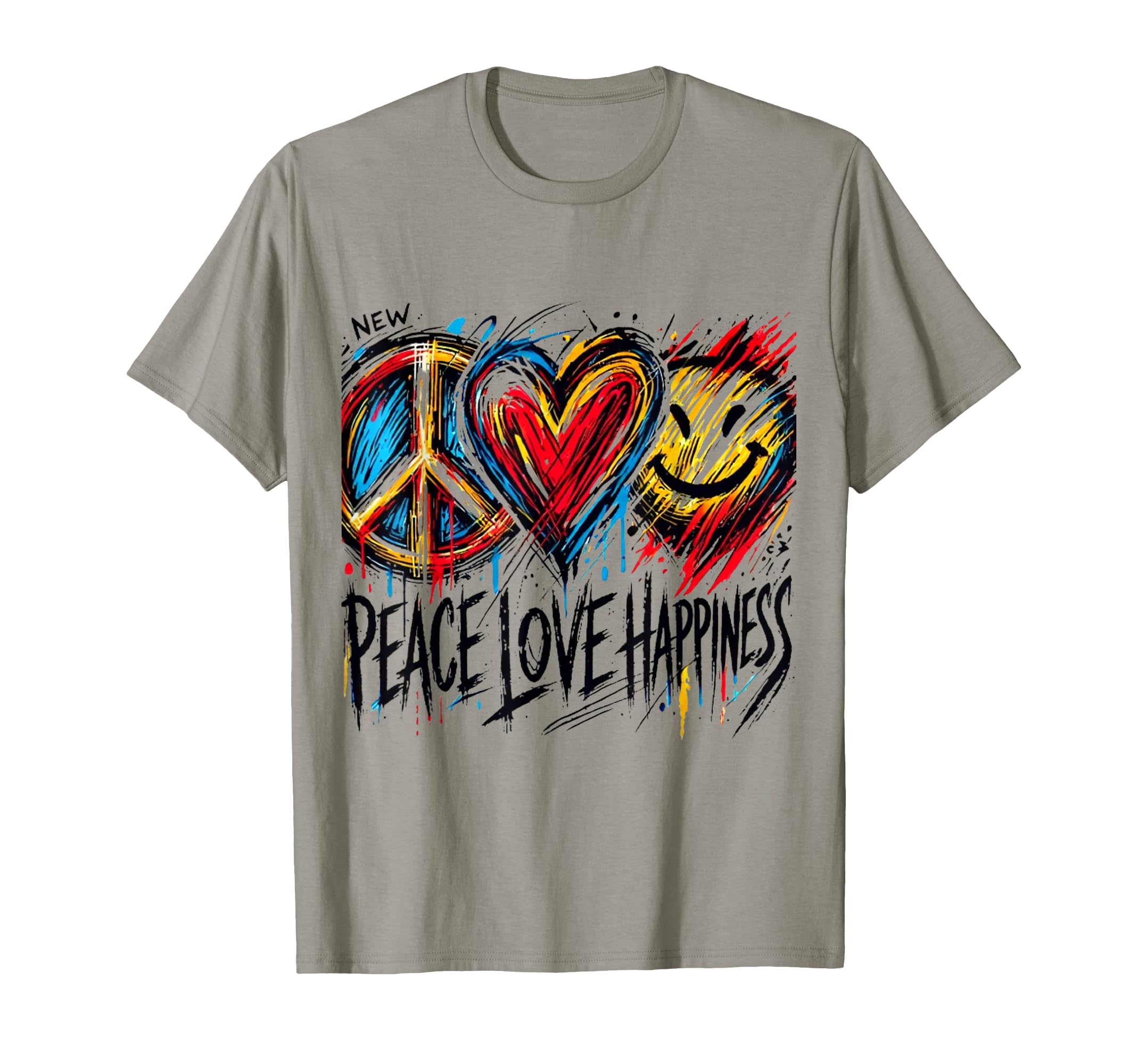 Peace Love Happiness Youthful T-Shirt - Casual Everyday Wear Men Women - T-Shirt, Sweatshirt, Hoodie