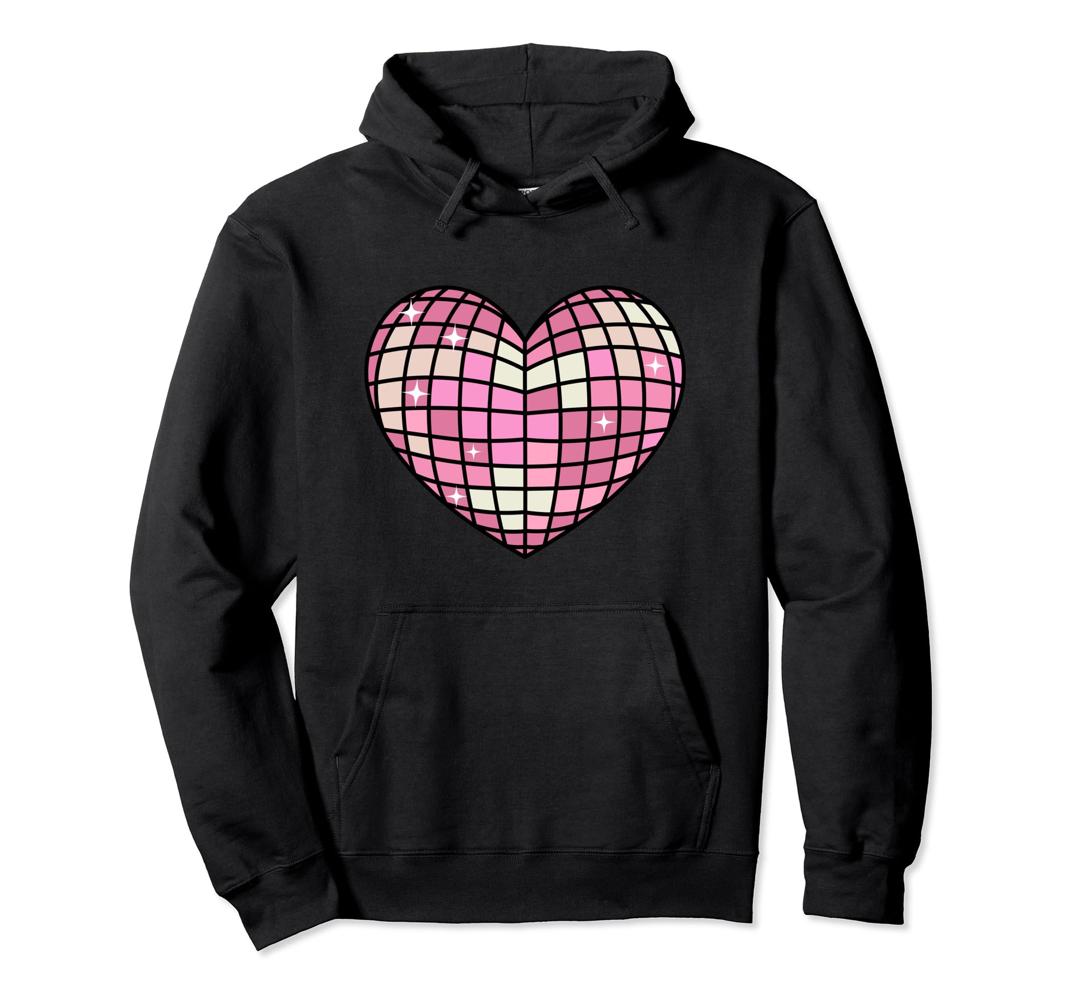 Danish Pastel Aesthetic Heart Disco Ball Hoodie - Trendy Graphic for Adults - T-Shirt, Sweatshirt, Hoodie