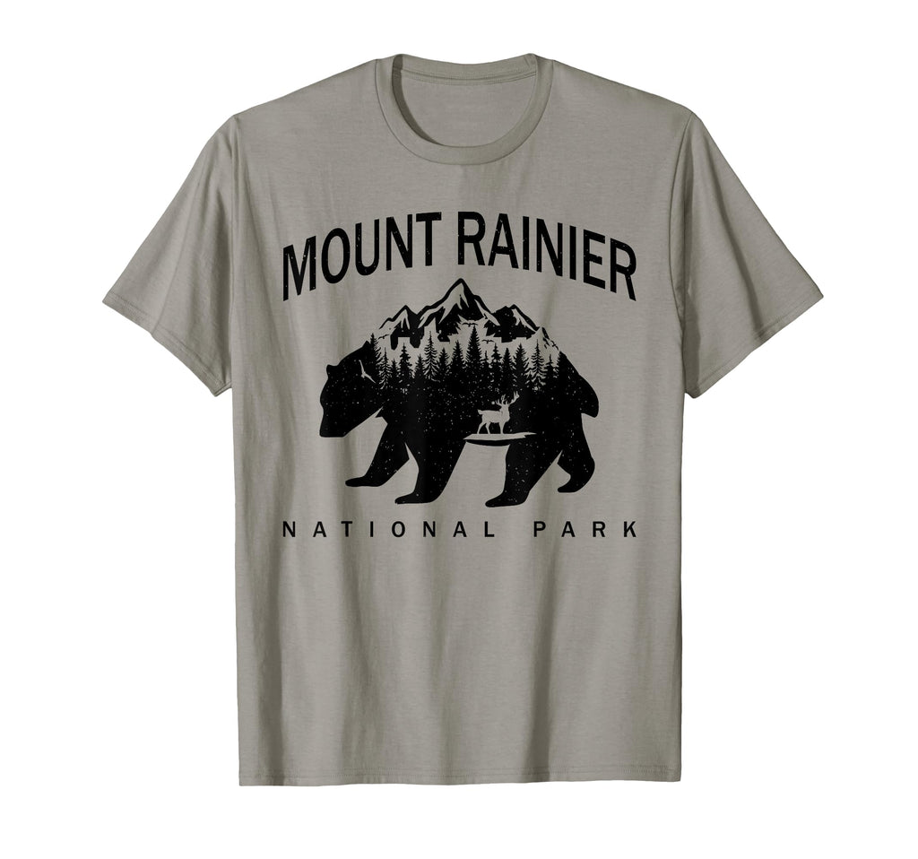 Mount Rainier National Park Bear T-Shirt - Graphic Print for Adults - T-Shirt, Sweatshirt, Hoodie