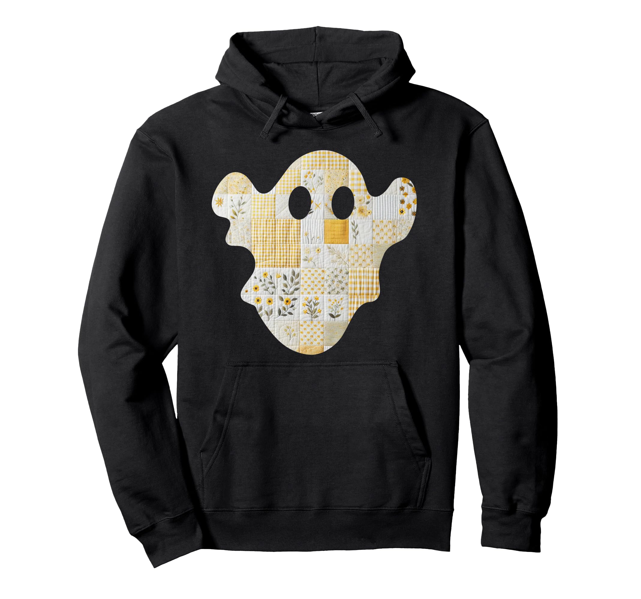 Patchwork Ghost Chic Shabby Yellow Hoodie - Casual Everyday Wear Unisex - T-Shirt, Sweatshirt, Hoodie