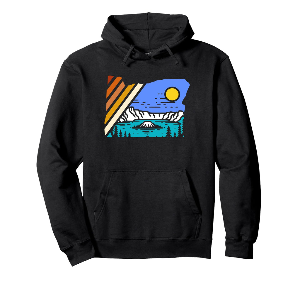 Oregon Crater Lake National Park Line Art Hoodie - Trendy Graphic Unisex - T-Shirt, Sweatshirt, Hoodie