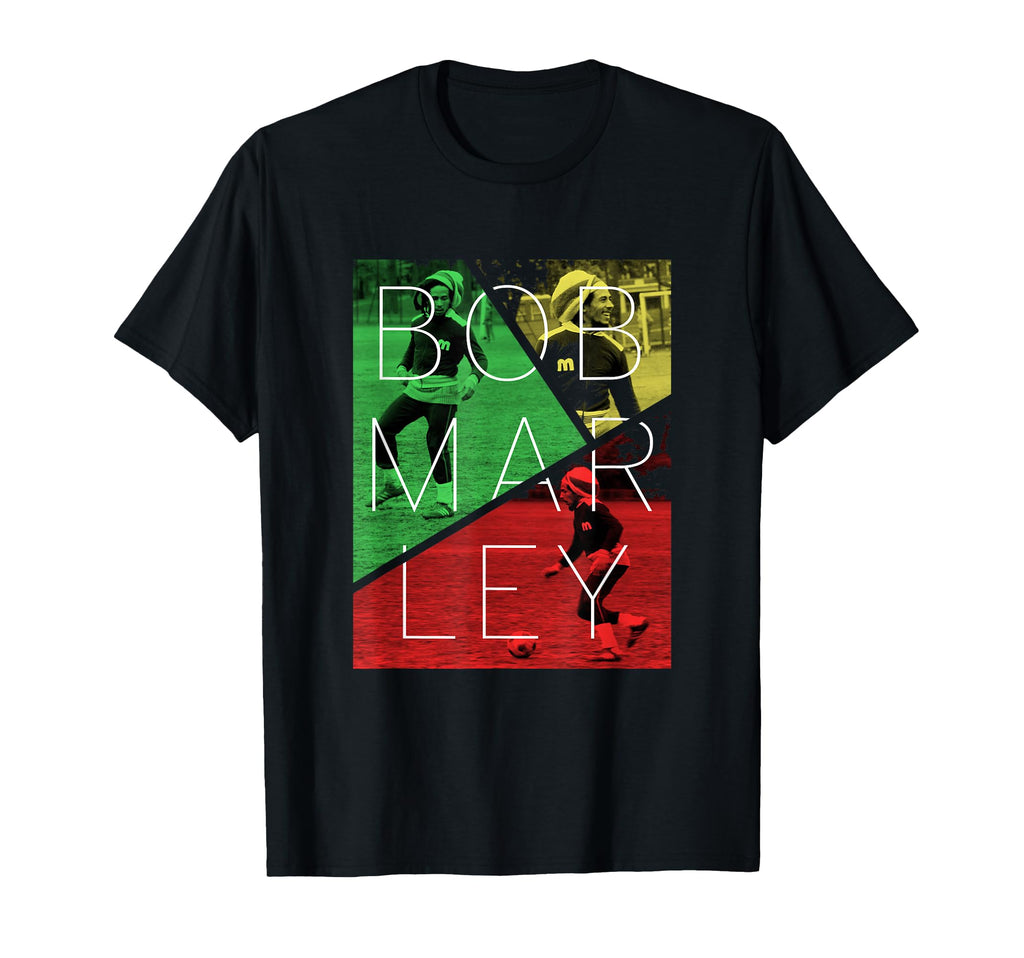 Bob Marley Soccer Split T-Shirt - Trendy Graphic Men Women - T-Shirt, Sweatshirt, Hoodie