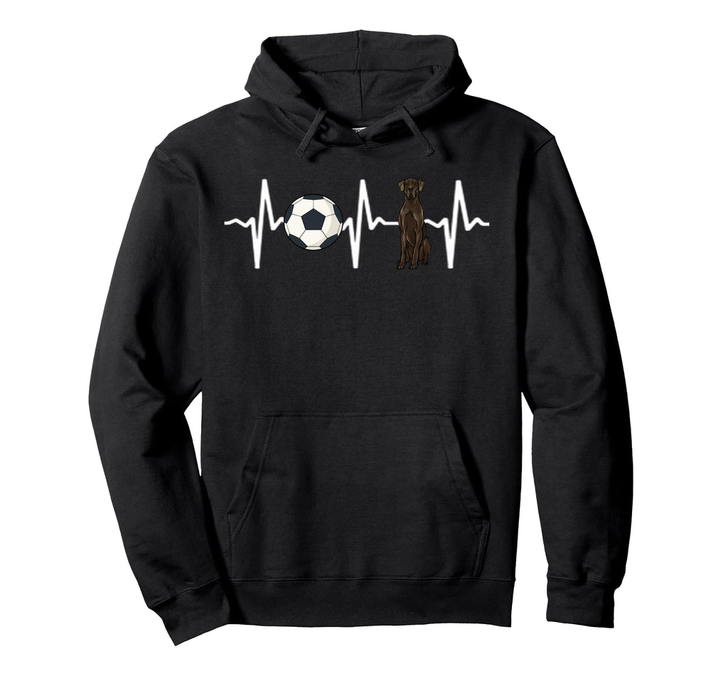 Soccer Black Great Dane Heartbeat Dog Hoodie - Custom Art Print Men Women - T-Shirt, Sweatshirt, Hoodie