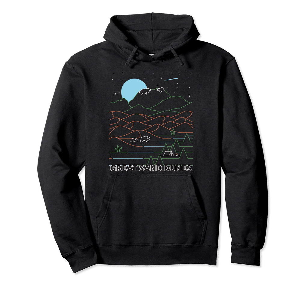 Night Great Sand Dunes National Hoodie - Fun Novelty Design for Adults - T-Shirt, Sweatshirt, Hoodie
