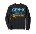Gen X Level 48 Unlocked Gamer Sweatshirt - Novelty Apparel for Adults - T-Shirt, Sweatshirt, Hoodie